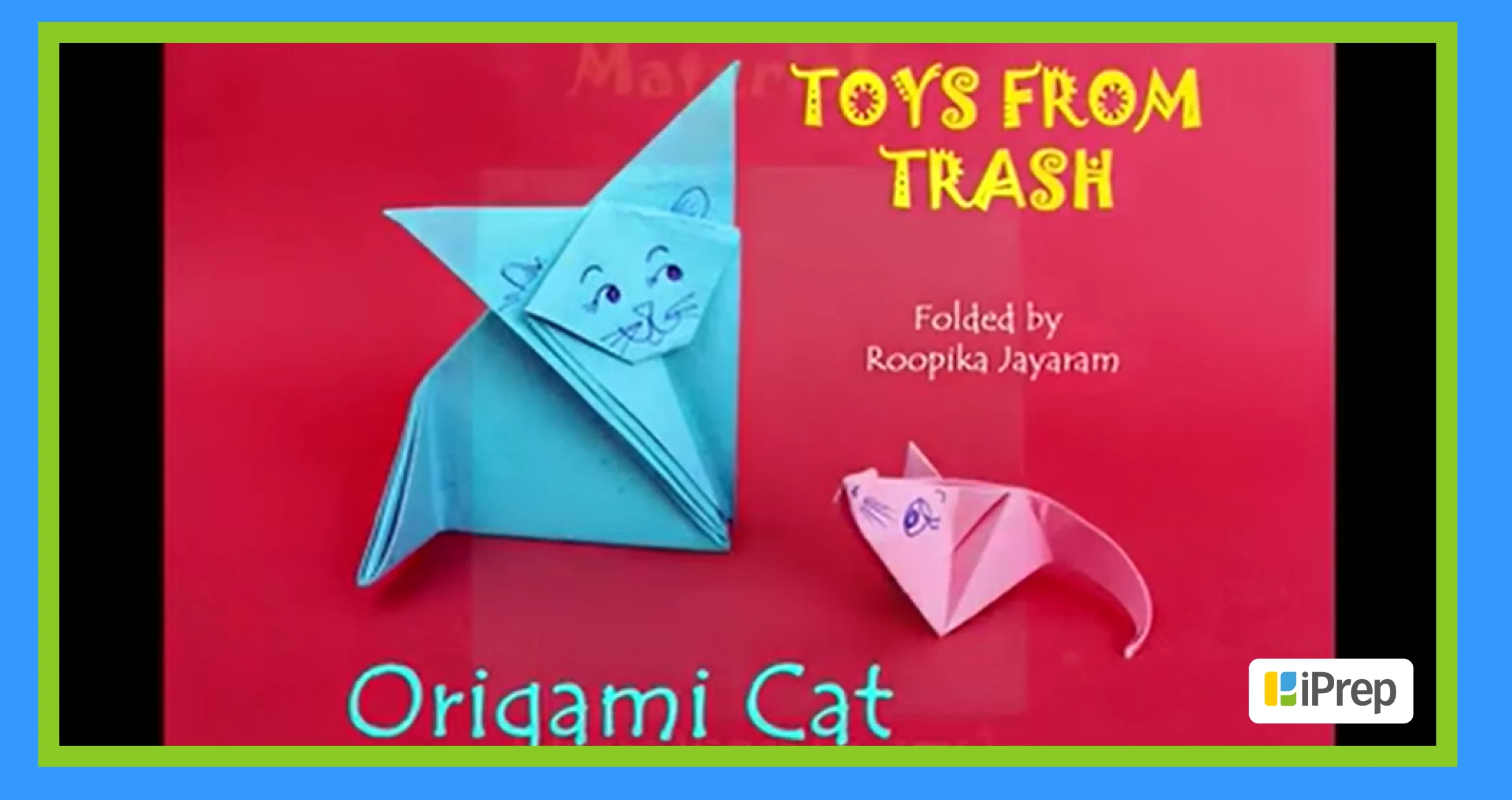 A visual representation of an origami cat