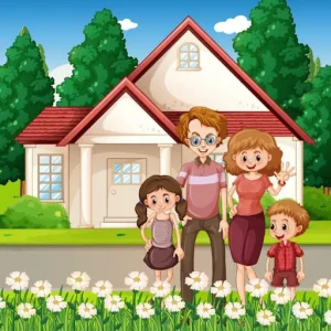 Happy family who move to cities for a better future like No place for us class 5th EVS