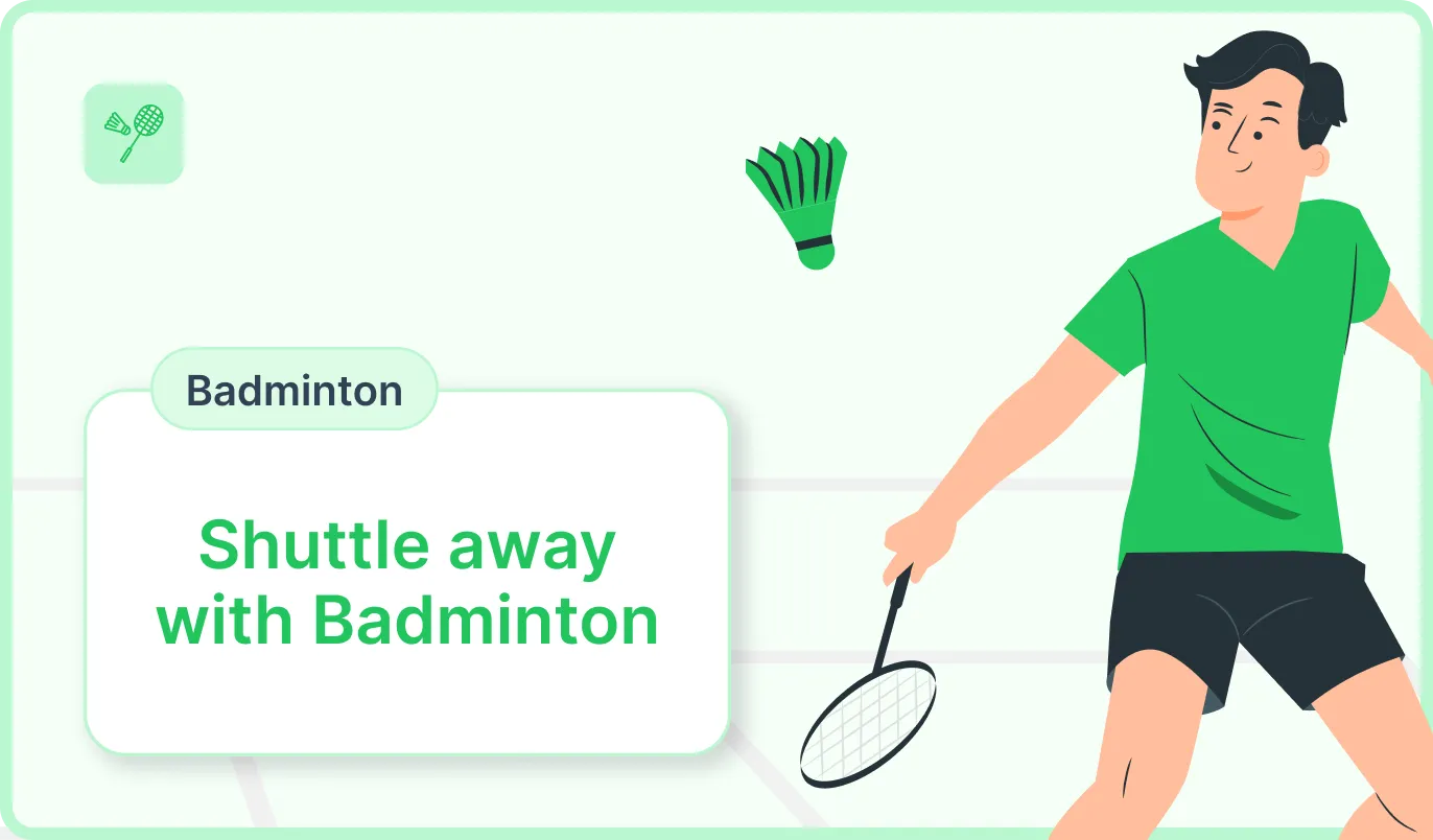 shuttle away with badminton banner