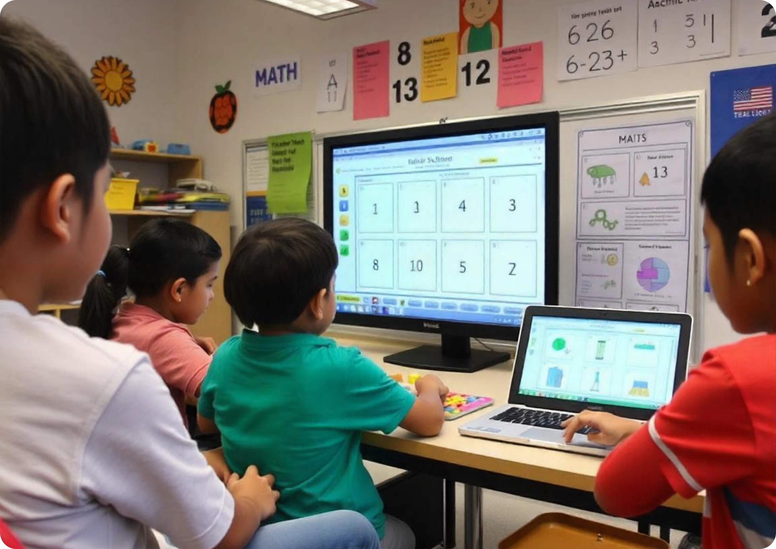 A visual representation of a maths lab setup for school by iPrep 