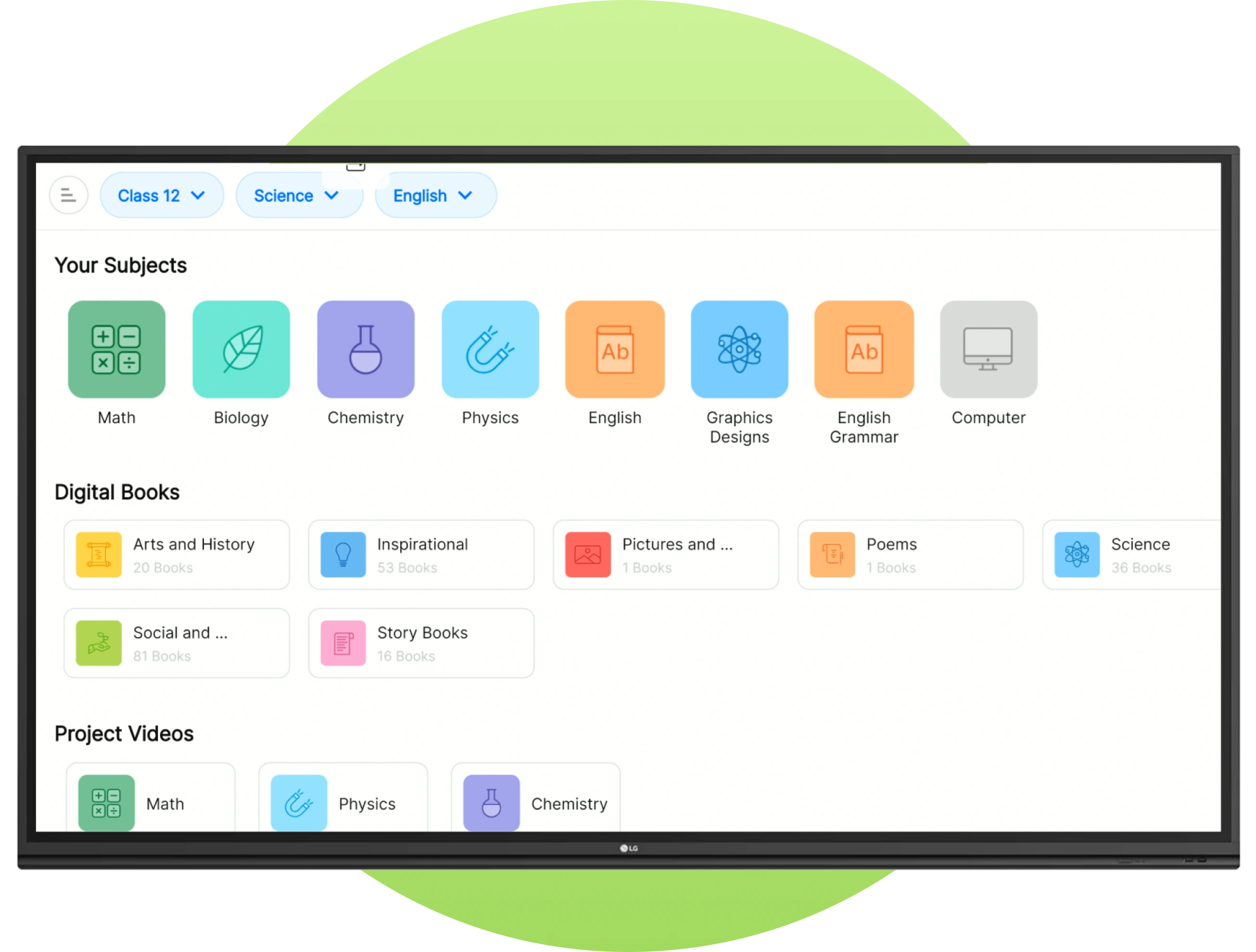 An image showcasing a smart class solution equipped with smart TVs, enabling enhanced digital learning with iPrep Digital Class