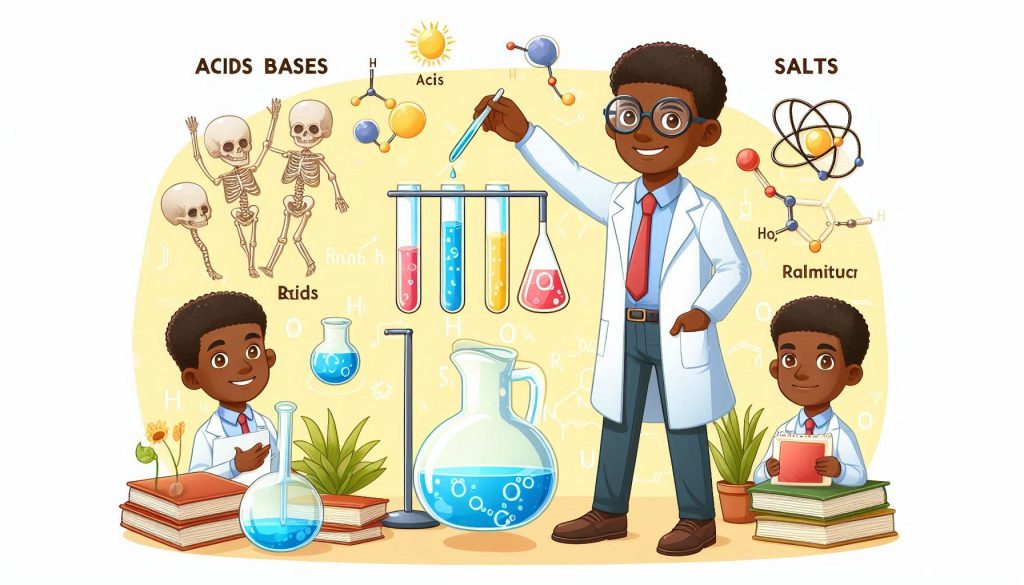 A visual illustration of acids bases and salts from class 7 science chapter 4 - Acids, Bases, and Salts