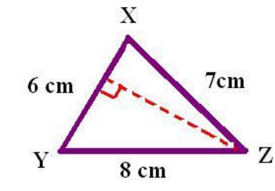 A visual representation f finding the area of a triangle from class 7th math chapter 9 - Perimeter And Area