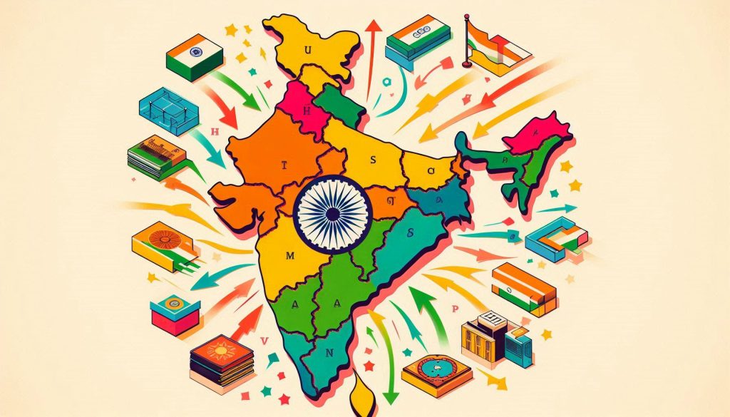 A visual of federalism in Indian context from class 11 political science chapter 7