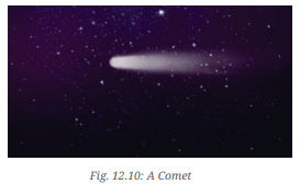 A visual and close representation of a comet from class 6 science chapter 12 - Beyond earth