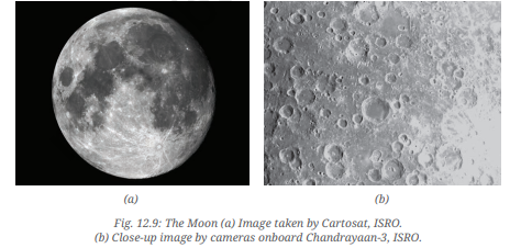 A visual and close representation of the moon from class 6 science chapter 12 - Beyond earth