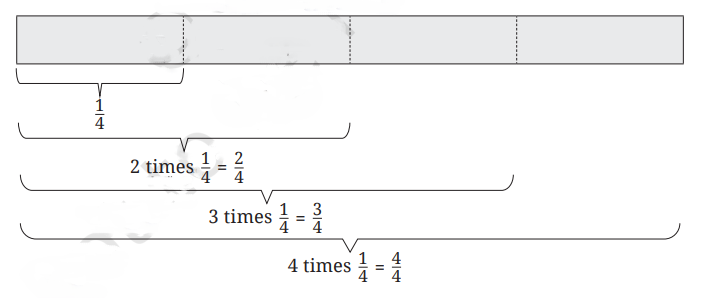 a visual depiction of the process of measuring using fractional units