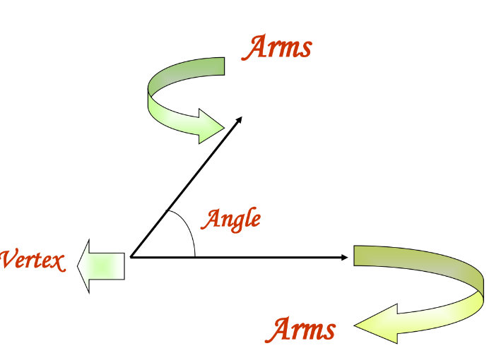 An illustrative depiction of angles and its components from class 9 math chapter 6 - Lines and Angles