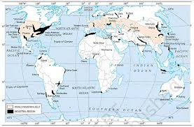 a visual representation of Industrial Regions from class 8th geography - Social Studies