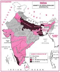 a visual representation of density of population from class 8 geography chapter 5 - human resources