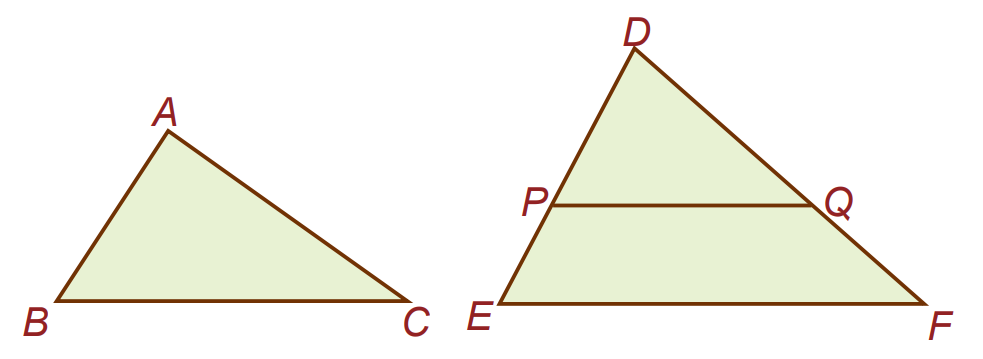 a visual of SSS similarity criterion from the chapter triangles of class 10 math