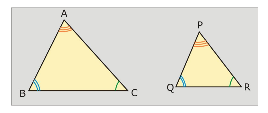 a visual of AAA or AA similarity criterion from the chapter triangles of class 10 math