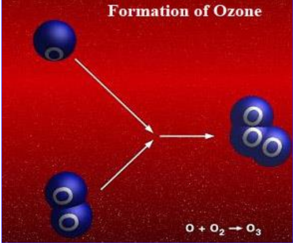 A visual representation of the formation of ozone from class 10 science chapter 13 - Our Environment