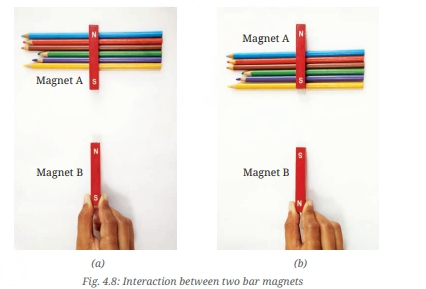 a visual of the activity - Investigating Magnetic interactions from class 6 science chapter 4- exploring magnets