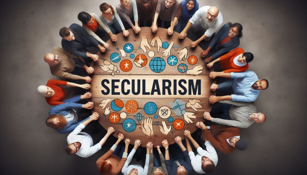 A visual illustration of secularism from class 11 political science chapter 8