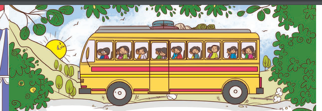 A visual representation f students sitting in a bus going on a trip to Bhopal from class 4 math chapter 3