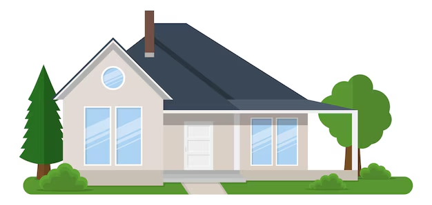 A visual representation of a house from class 4 math chapter 5 - The Way The World Looks