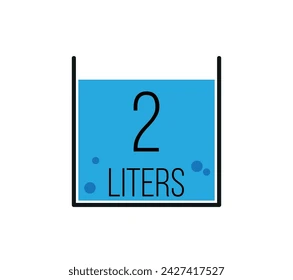 a visual representation of 2 liters water in a beaker from class 4 math chapter 7 - Jugs and Mugs