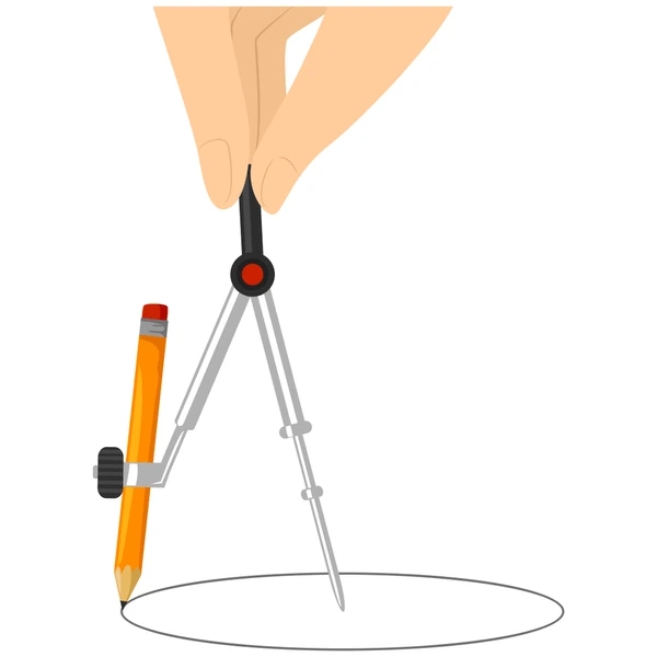 A visual representation of a circle drawn from a compass from class 4 math chapter 8 - Carts and wheels