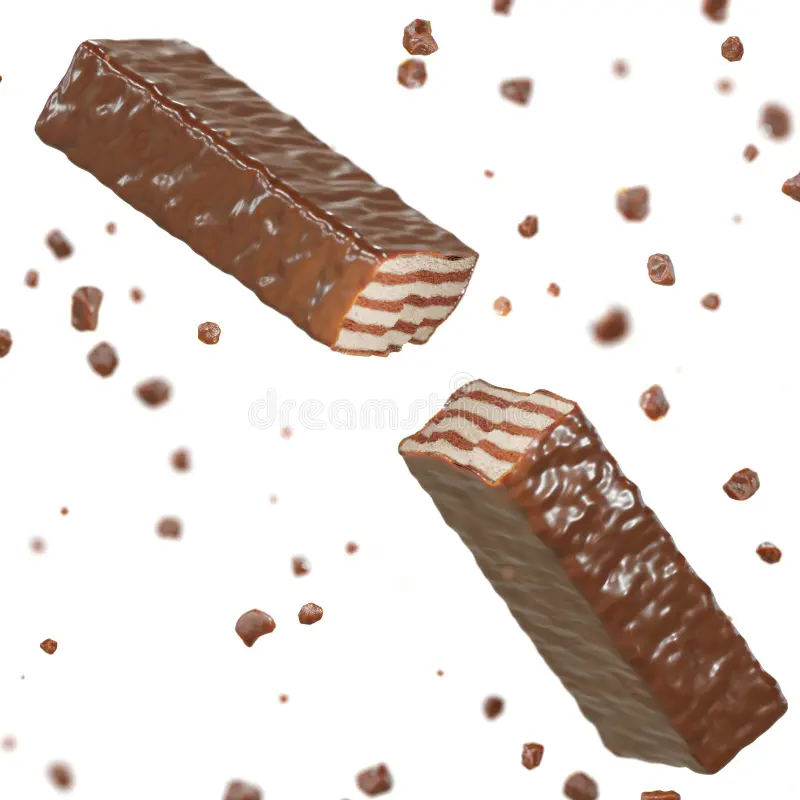 a visual representing a chocolate being split into halves from class 3 math chapter 8 - Fair Share