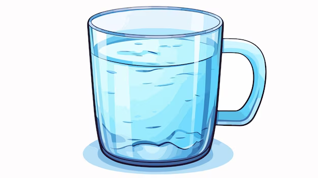 A visual representation  of a cup filled with water from class 3 math chapter 11