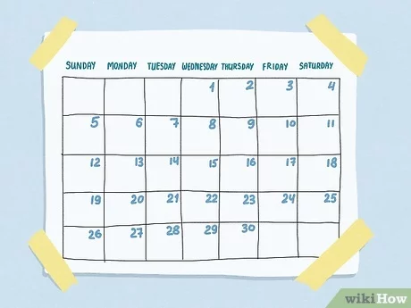 a visual representation of a a calendar of a month showcasing important points about the days of the week from class 3 math chapter 3 - Time Goes On