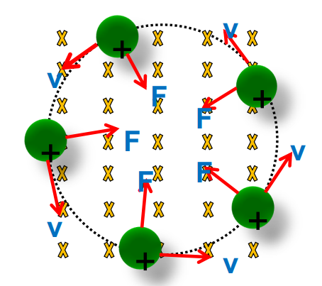 A visual of Motion of Charged Particles in Magnetic Fields, From class 12 physics chapter 4 - Moving Charges and Magnetism