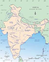 a visual of India map from the chapter drainage system from class 11 geography