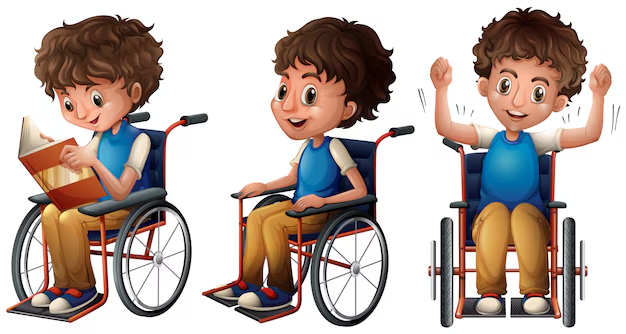 a visual representation of chuskit on a wheelchair from class 4 EVS chapter 27 - Chuskit Goes To School