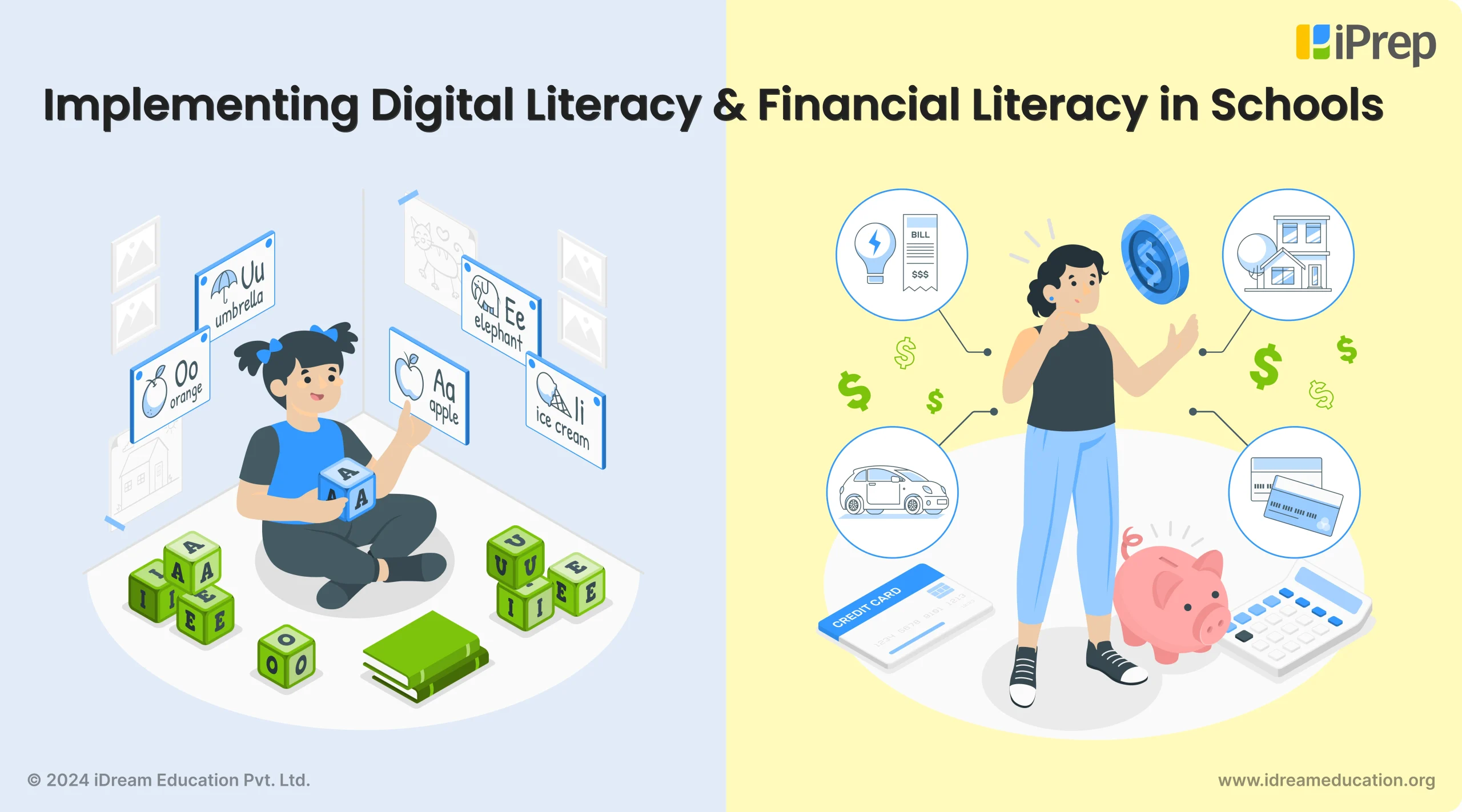 A visual representation of implementing digital literacy and financial literacy in schools