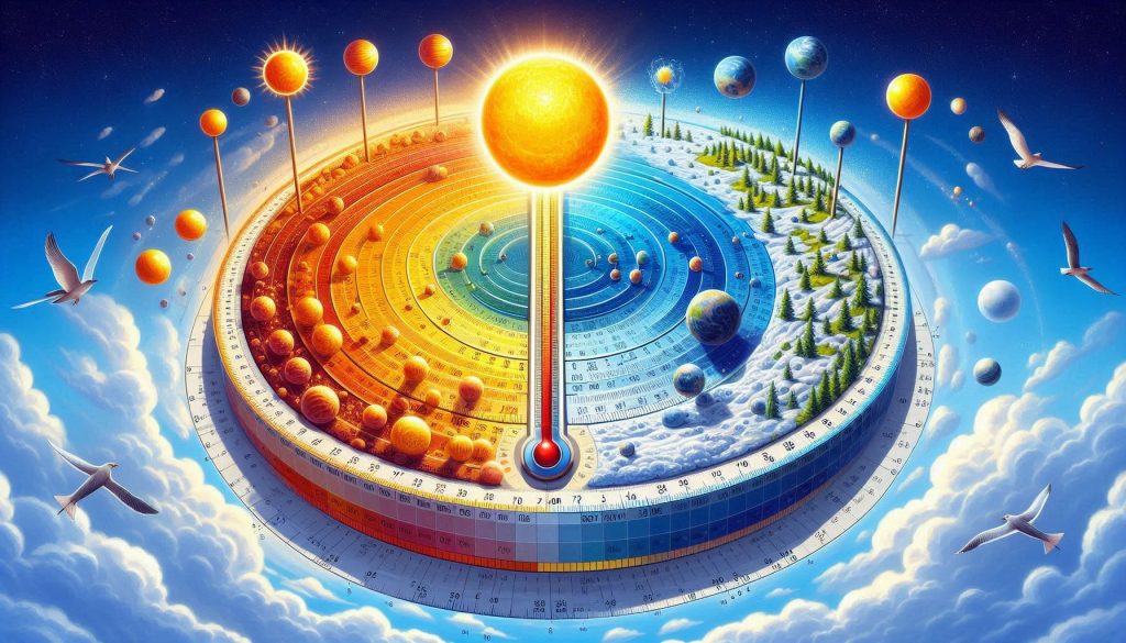 A visual representation of Solar Radiation, Heat Balance, and Temperature from class 11 geography