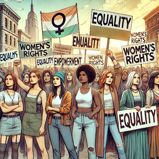 A visual of the women's movement from class 7 social science chapter 1 equality